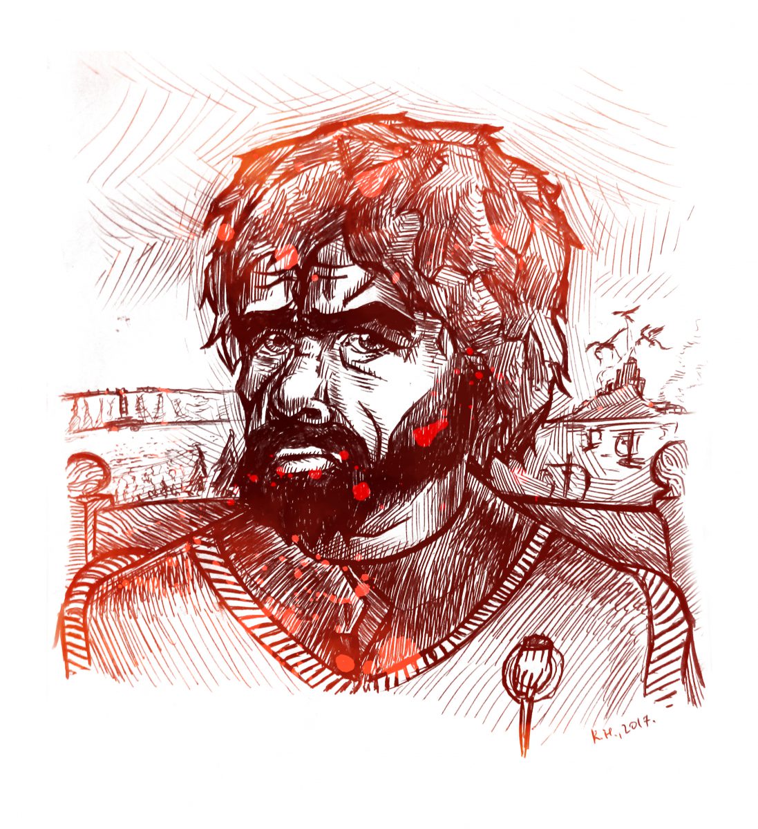 Портрет Тириона Ланнистера (Питер Динклейдж) из сериала "Игра Престолов".