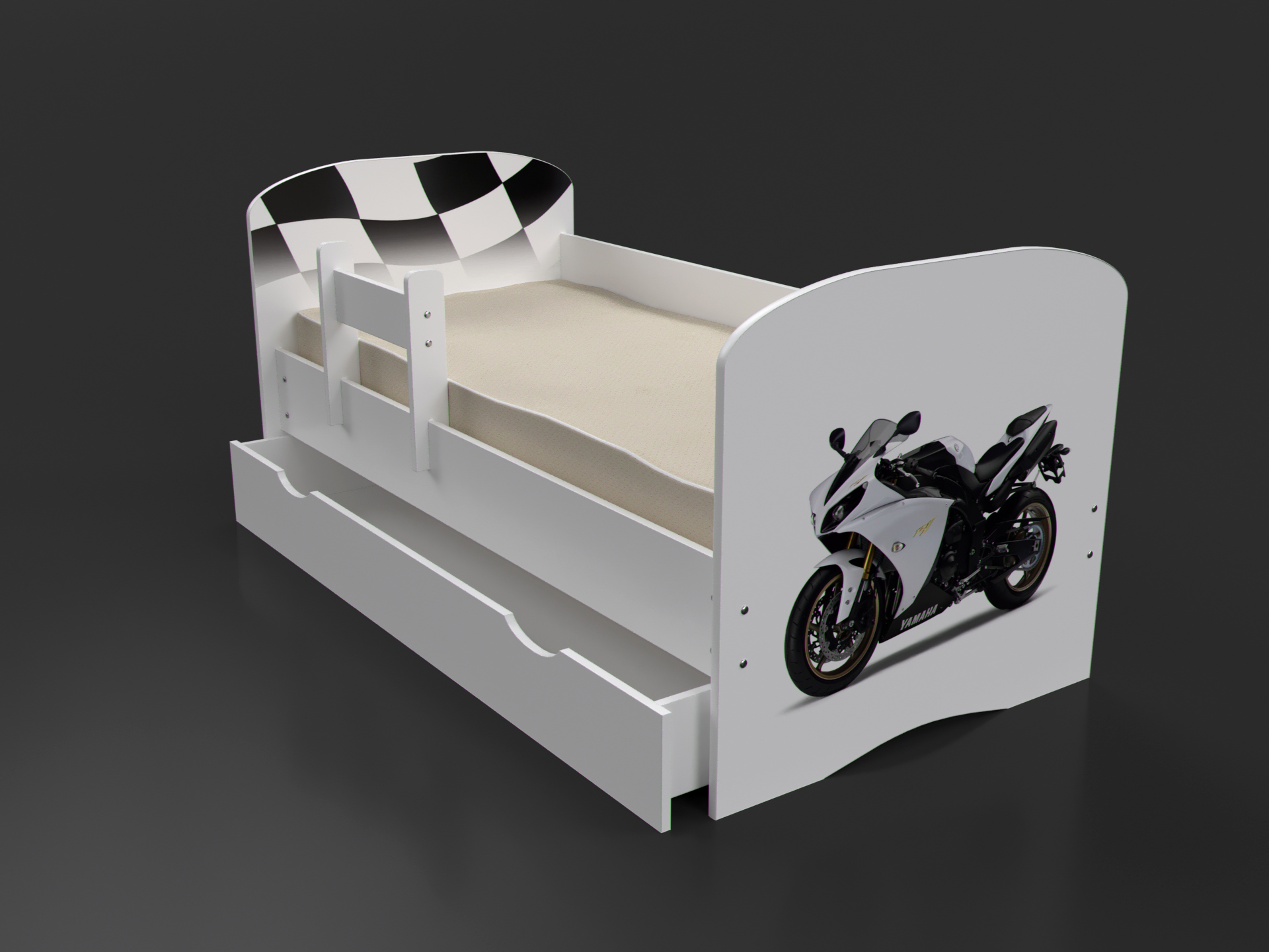 Детские кроватки с мотоциклом