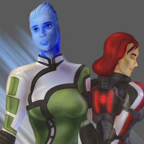 Liara and Shepard (Mass Effect)